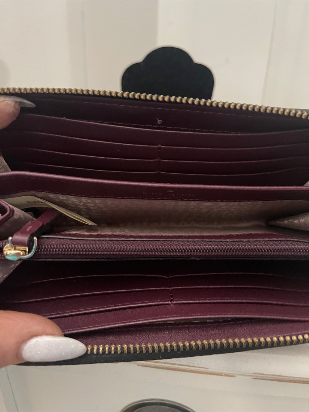 Kate Spade Jeweled Plum Floral Wallet - Picture 4 of 9